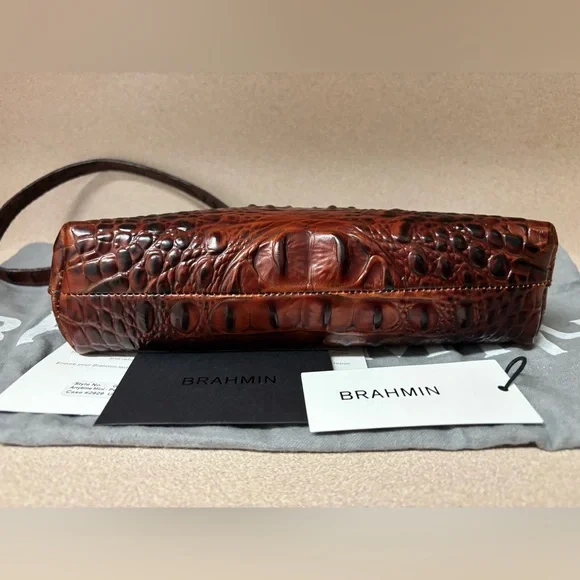 Brahmin Mini Pecan Melbourne Crocodile Handbag - Picture 9 of 16